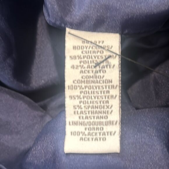 Theia Navy Halter Midi Dress Size 4 - Picture 12 of 13